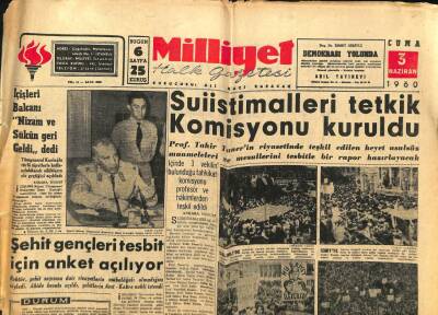 Milliyet Halk Gazetesi 3 Haziran 1960 - Soma Santrali Kapatıldı GZ79249 - 1