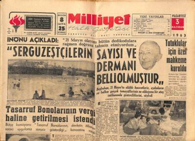 Milliyet Halk Gazetesi 3 Haziran 1963 - Tasarruf Bonolarının Vergi Haline Getirilmesi İstendi GZ92782 - 1