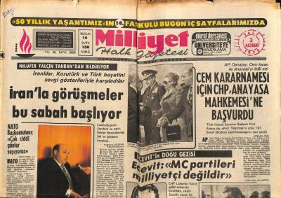 Milliyet Halk Gazetesi 3 Haziran 1975 - Cem Kararnamesi İçin CHP , Anayasa Mahkemesine Başvurdu GZ88850 - 1