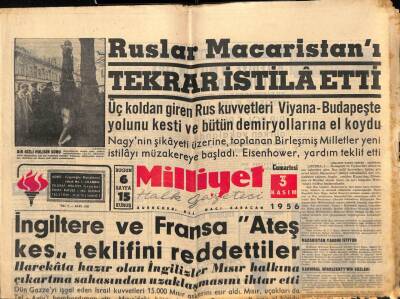 Milliyet Halk Gazetesi 3 Kasım 1956 - Nasırın Muhafız Kumandanının Kızı Adliyeye Veriliyor GZ88711 - 1