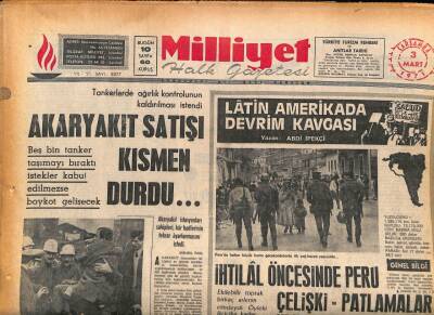 Milliyet Halk Gazetesi 3 Mart 1971 - Latin Amerikada Devrim Kavgası GZ86988 - 1