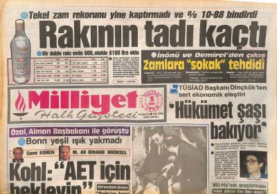 Milliyet Halk Gazetesi 3 Mart 1988 - Fenerbahçe Adliyede - Ajda Pekkan Yine Birinci GZ127523 - 1
