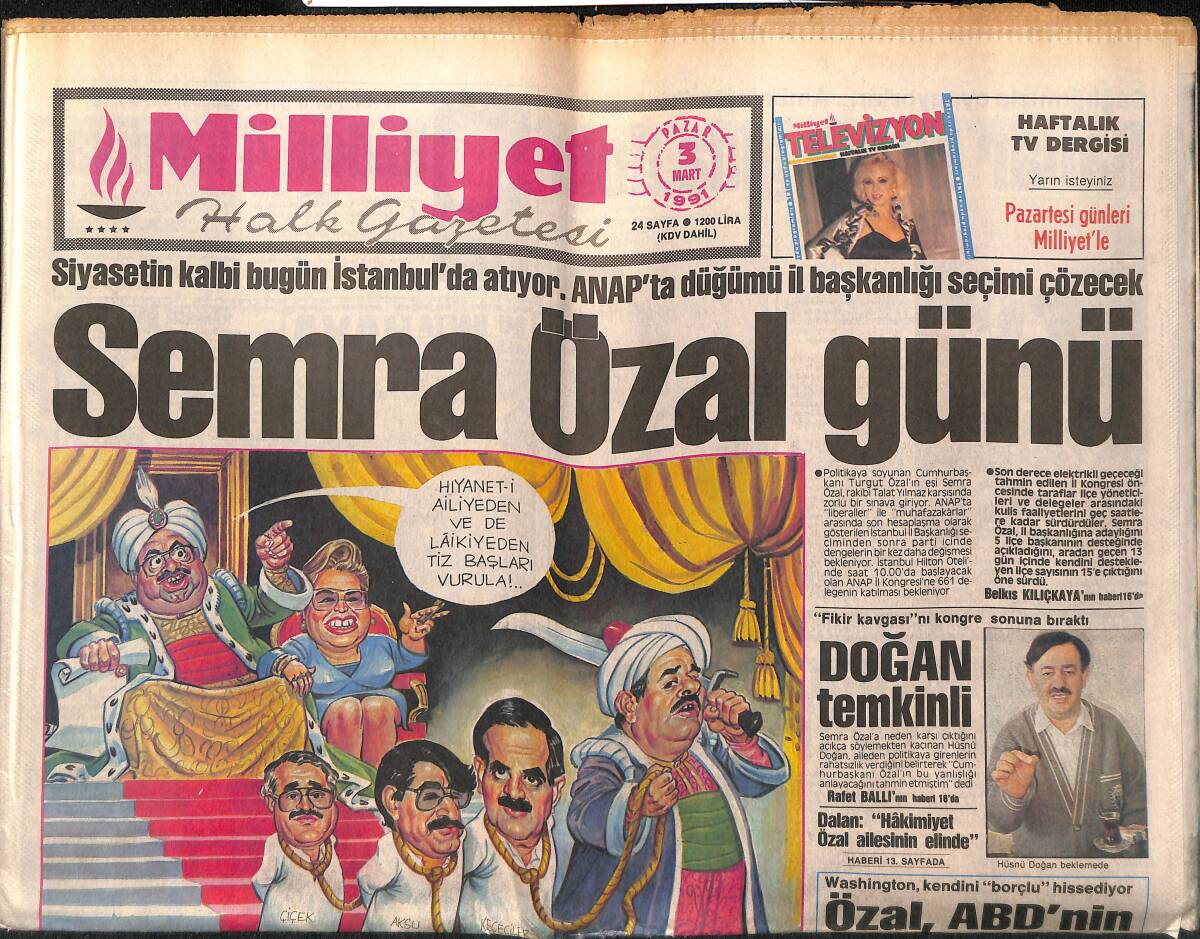 Milliyet Halk Gazetesi 3 Mart 1991 - Basra Bağdat'a Karşı - Barış Manço'dan Görkemli Dalya GZ149224 - 1
