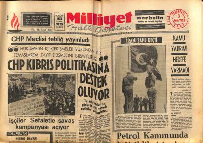 Milliyet Halk Gazetesi 3 Mayıs 1965 - CHP Kıbrıs Politikasına Destek Oluyor GZ80982 - 1