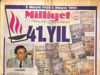 Milliyet Halk Gazetesi 3 Mayıs 1991 - 41 Yıldır Sönmeyen Meşale , Saygın,Güvenilir Gazete GZ122126 - 1