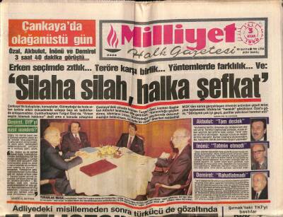 Milliyet Halk Gazetesi 3 Nisan 1990 - İbrahim Tatlısesi Vurana Kurşun GZ69740 - 2