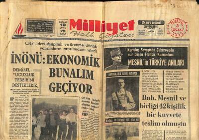 Milliyet Halk Gazetesi 3 Ocak 1972 - Bnb. Mesnil Ve Birliği 42 Kişilik Bir Kuvvete Teslim Olmuştu GZ117993 - 1