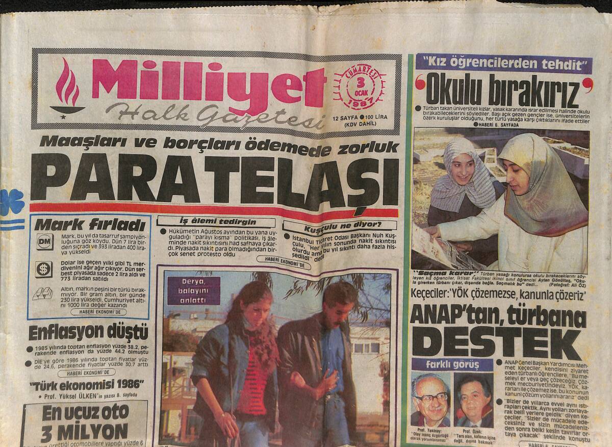Milliyet Halk Gazetesi 3 Ocak 1987 - Nükleer Silahlanma Kuşkusu - Moskova'dan Yeni Taktik GZ152451 - 1