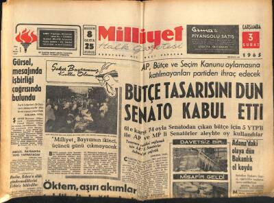 Milliyet Halk Gazetesi 3 Şubat 1965 - Diana Dors Geliyor - Zeki Müren , Evleneceği Kızı Bulduğunu Söyledi GZ121393 - 1