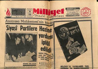 Milliyet Halk Gazetesi 3 Şubat 1971 - Kültür Sarayı Hasarının 42 Milyon Olduğu Tesbit Edildi GZ92987 - 1