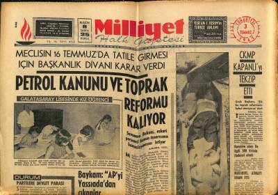 Milliyet Halk Gazetesi 3 Temmuz 1965 - Makarios , Atinayı İtham Etti GZ79125 - 1
