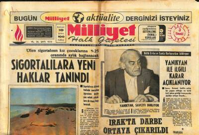 Milliyet Halk Gazetesi 3 Temmuz 1973 - Sigortalılara Yeni Haklar Tanındı - Topaloğlunun Aldığı Tazminat Geri Alınıyor GZ93423 - 1