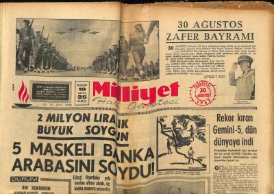 Milliyet Halk Gazetesi 30 Ağustos 1965 - CHP Genel Sekreteri Çalışırken Kriz Geçirdi GZ79272 - 1