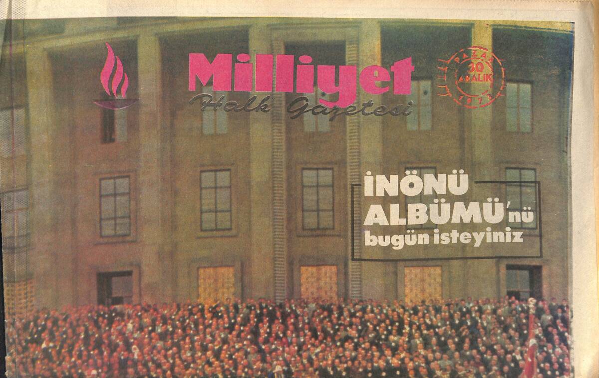 Milliyet Halk Gazetesi 30 Aralık 1973 - Metin Toker İnönü'yü Anlatıyor - Galatasaray Bursa'yı 4-0 Yendi GZ153553 - 1