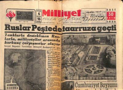 Milliyet Halk Gazetesi 30 Ekim 1956 - İsrail , Mısır Topraklarına Saldırdı GZ88750 - 1