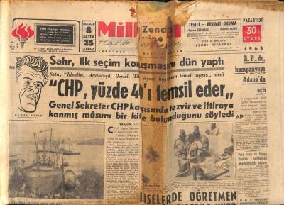 Milliyet Halk Gazetesi 30 Eylül 1963 - Gazeteci Rıza Atilla Dün Sabah Vefat Etti GZ92859 - 1