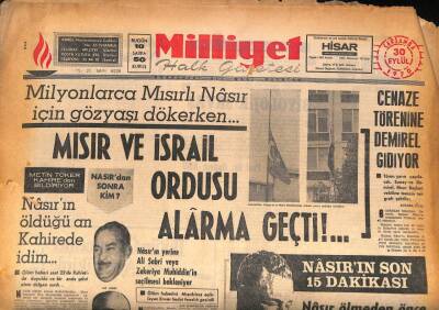 Milliyet Halk Gazetesi 30 Eylül 1970 - Kosigin , Kahire Havaalanında Ağladı... GZ86015 - 1