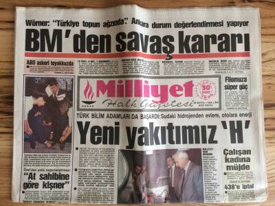 Milliyet Halk Gazetesi 30 Kasım 1990 - Türk Bilim Adamları da Başardı Sudaki Hidrojenden Evlere , Otolara Enerji GZ72858 - 2