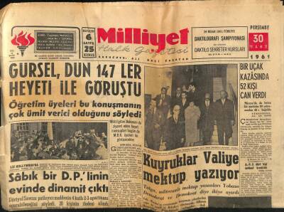 Milliyet Halk Gazetesi 30 Mart 1961 - Kuyruklar Valiye Mektup Yazıyor GZ76173 - 1