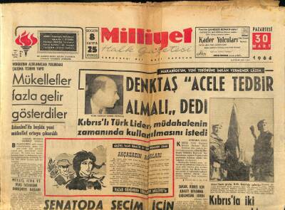 Milliyet Halk Gazetesi 30 Mart 1964 - Boğaz Ağzında Dün İki Yunan Tankeri Çarpıştı GZ79231 - 1