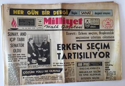 Milliyet Halk Gazetesi 30 Mart 1973 - Erken Seçim Tartışılıyor GZ11407 - 1