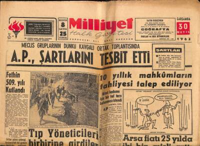 Milliyet Halk Gazetesi 30 Mayıs 1962 - Eichmannın İdam Kararı Tasdik Edildi - AP Şartlarını Tesbit Etti GZ118793 - 1