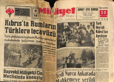 Milliyet Halk Gazetesi 30 Nisan 1958 - Kıbrısta Rumların Türklere Tecavüzü GZ74540 - 1