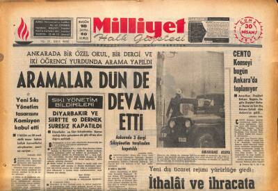 Milliyet Halk Gazetesi 30 Nisan 1971 - CENTO Konseyi Bugün Ankarada Toplanıyor GZ85729 - 1