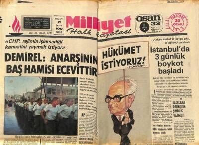 Milliyet Halk Gazetesi 30 Ocak 1975 - Ege İçin Laheye Gitmeyi Benimsedik GZ88888 - 1