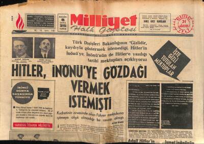 Milliyet Halk Gazetesi 31 Ağustos 1967 - Hitler , İnönüye Gözdağı Vermek İstemişti GZ88558 - 1