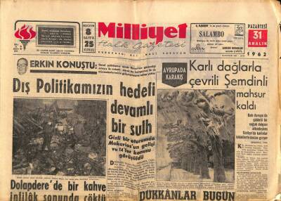 Milliyet Halk Gazetesi 31 Aralık 1962 - Dolapderede Bir Kahve İnfilak Sonunda Çöktü GZ92750 - 1