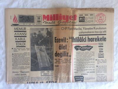 Milliyet Halk Gazetesi 31 Aralık 1966 - Memur Avansı Kabul Edildi GZ73690 - 1