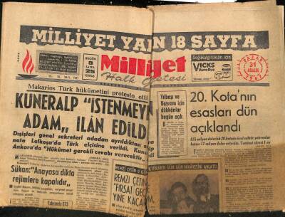 Milliyet Halk Gazetesi 31 Aralık 1967 - Yunan Kraliçesi İyileşiyor GZ77565 - 1