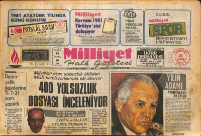 Milliyet Halk Gazetesi 31 Aralık 1980 - 1980 Sinema Güzeli Yarışmasını İlksu Kazandı - Rausch , Fenerbahçe Yönetim Kurulundan Güvenoyu Aldı... GZ127439 - 1