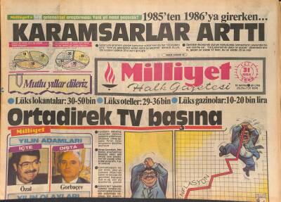 Milliyet Halk Gazetesi 31 Aralık 1985 - Bulgarların Mektup Sansürü - Paris Elçimiz Öldü GZ126793 - 1