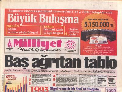 Milliyet Halk Gazetesi 31 Aralık 1992 - Adnan Polat Dinamo Dresdeni Satın Alıyor - Piontekin Özel Başarısı GZ119437 - 1