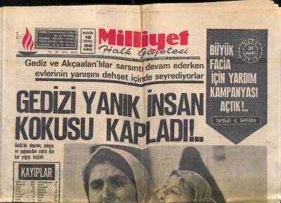 Milliyet Halk Gazetesi 31 Mart 1970 - Gedizi Yanık İnsan Kokusu Kapladı !.. GZ118276 - 1