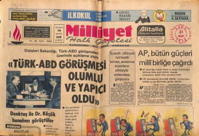Milliyet Halk Gazetesi 31 Mart 1978 - Türk-ABD Görüşmesi Olumlu Ve Yapıcı Oldu GZ117724 - 1
