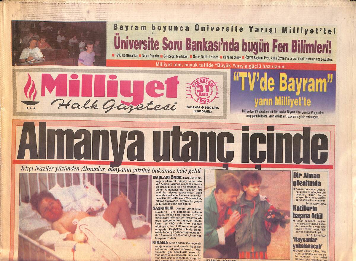 Milliyet Halk Gazetesi 31 Mayıs 1993 - İşte Kral , İşte Galatasaray . Şampiyonluğu , Zaferi , Gururu Cim-Bom Kaptı GZ161151 - 1