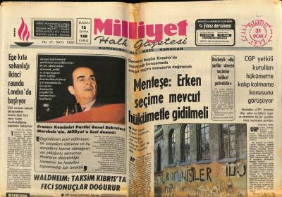 Milliyet Halk Gazetesi 31 Ocak 1977 - Menteşe Erken Seçime Mevcut Hükümetle Gidilmeli GZ70545 - 1