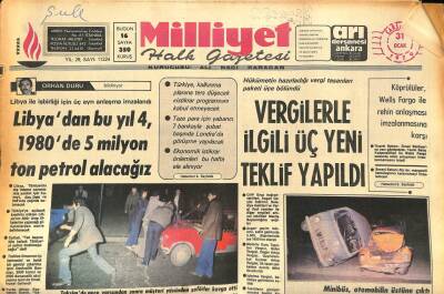Milliyet Halk Gazetesi 31 Ocak 1979 - Libyadan Bu Yıl 4 , 1980de 5 Milyon Ton Petrol Alacağız GZ85807 - 1