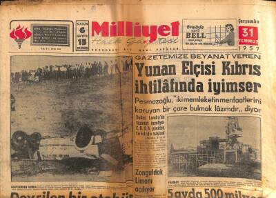 Milliyet Halk Gazetesi 31 Temmuz 1957 - Zonguldak Limanı Açılıyor - Mebus Kemal Özçoban da Kaza Geçirdi GZ117799 - 1