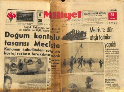 Milliyet Halk Gazetesi 31 Temmuz 1963 - Korede Hudut Çarpışmaları Şiddetleniyor GZ92811 - 1
