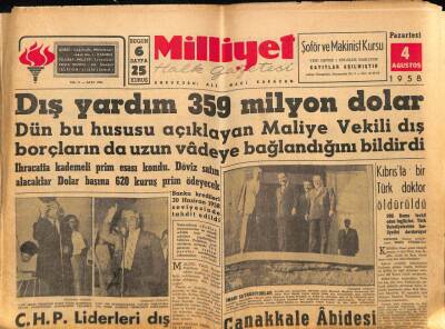 Milliyet Halk Gazetesi 4 Ağustos 1958 - Bir İspanyol Milyoner Yeşilköyde Öldürüldü GZ88730 - 1