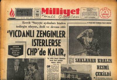 Milliyet Halk Gazetesi 4 Ağustos 1970 - Babıalinin En Eski Gazetecilerinden Selim Ragıp Emeç Öldü GZ86974 - 1