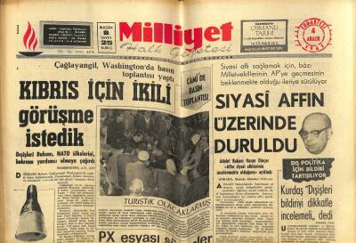 Milliyet Halk Gazetesi 4 Aralık 1965 - Çağlayangil , Washingtonda Basın Toplantısı Yaptı GZ79290 - 1