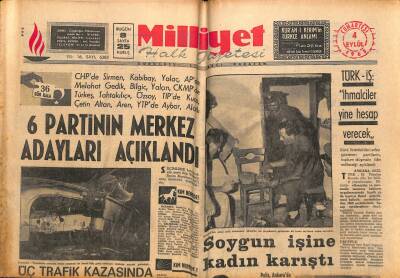 Milliyet Halk Gazetesi 4 Eylül 1965 - Etibank Ve Petrol Ofisi Müdürleri Değişmiyor - 6 Partinin Merkez Adayları Açıklandı GZ117802 - 1
