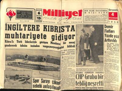 Milliyet Halk Gazetesi 4 Haziran 1958 - Konyada Seller 55 Evi Harap Etti GZ88906 - 1