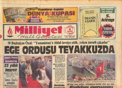 Milliyet Halk Gazetesi 4 Haziran 1986 - Maradona Tekme Yemekten Topa Vuramıyorum - Ege Ordusu Teyakkuzda GZ126855 - 1