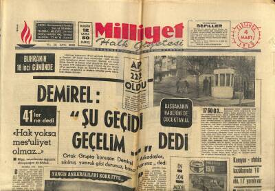 Milliyet Halk Gazetesi 4 Mart 1970 - Komando Tugayının Koğuşları Yandı GZ79155 - 1